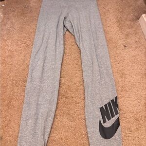 Nike Gray and Black Leggings Athletic Fit